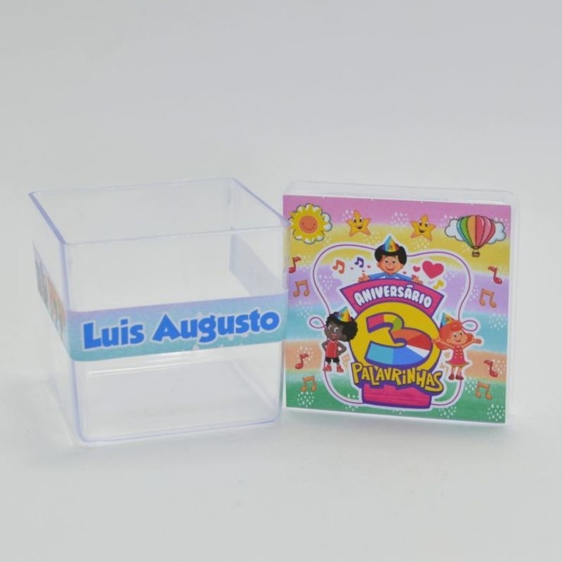 30 Caixinha Acrílica 5x5 Personalizada Lembrancinha Infantil Kit Festa Decoração Aniversário Casamento Brindes