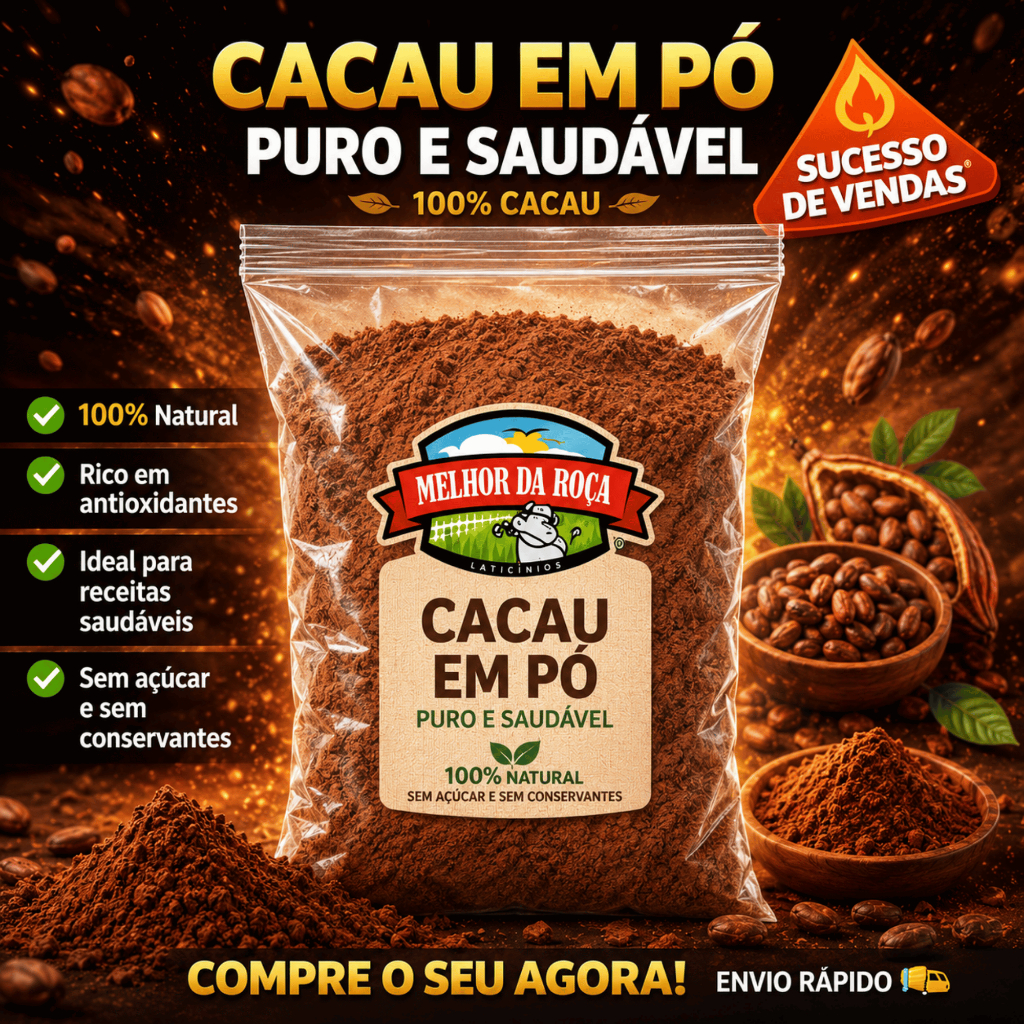 Cacau em Pó Alcalino 100% Puro 1kg
