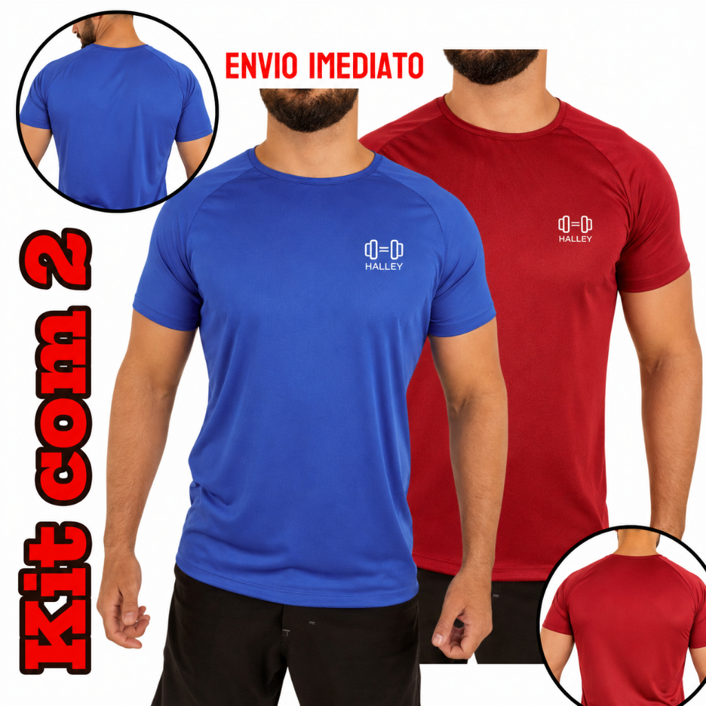 2 Camisa Academia/blusa Dryfit Masculino/Camiseta Esporte Futebol Corrida Caminhada