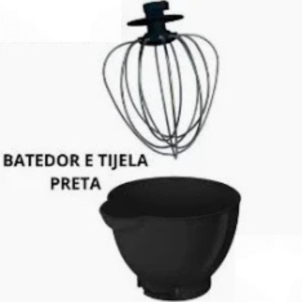 Tigela + batedor leve para batedeira planetaria ARN ORIGINAL PRETA