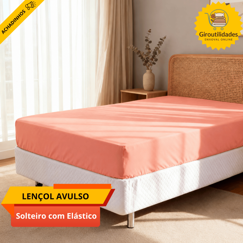 Lençol Solteiro Promoção Avulso Com Elástico Algodão Percal 200 Fios Varias Cores 100% Algodão