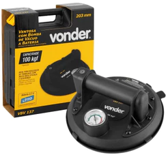 Ventosa a Bateria com Bomba de Vácuo 203 mm Capacidade 100 kg Bivolt VBV137 Vonder