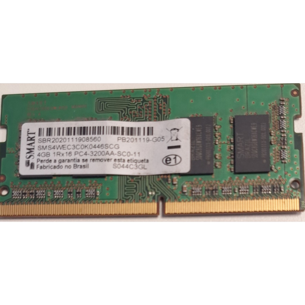 Memória Smart 4Gb DDR4 3200MHz para notebooks