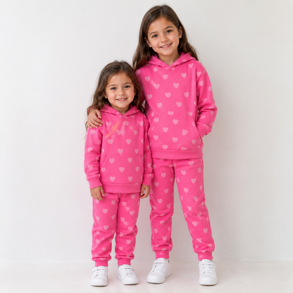 Conjunto Moletom Infantil Menina Com Capuz 100% Algodão