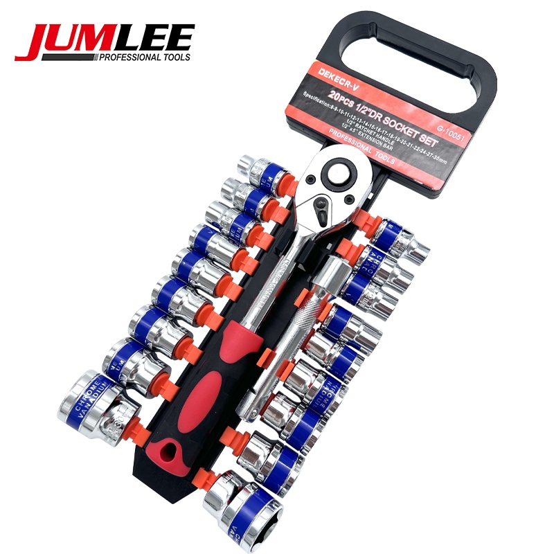 Kit Chave Catraca 1/2" 20 Peças Soquetes 8-30mm Automotivo