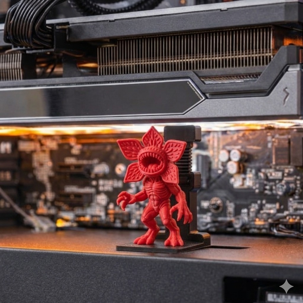 Suporte Vertical Demogorgon De Placa De Vídeo 7cm -12cm PC Gamer Stranger Things Netflix