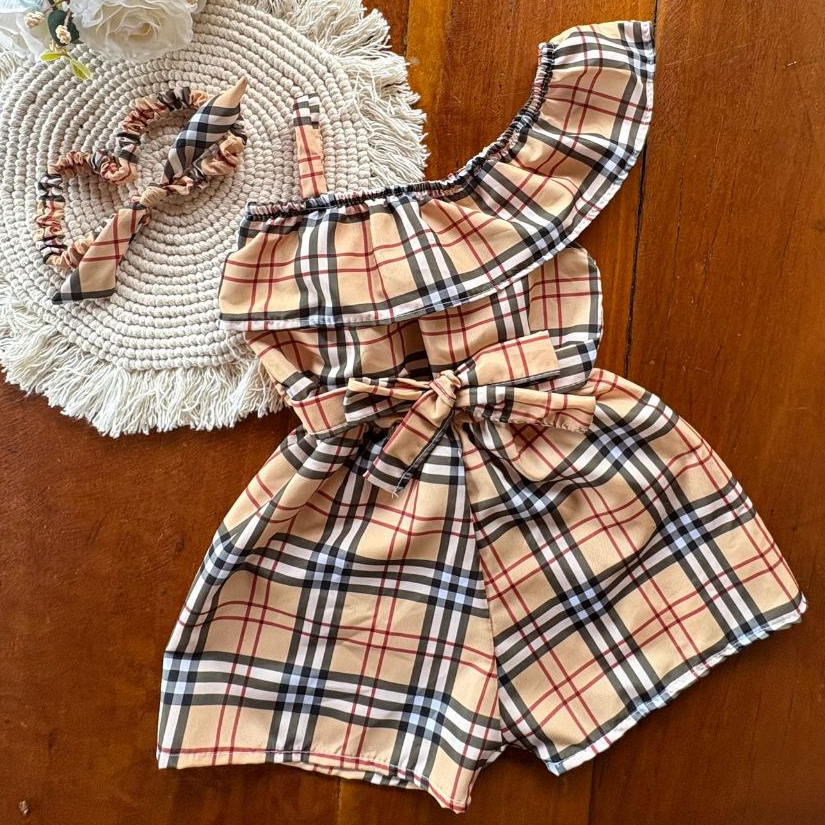 Macaquinho SUNSET Infantil feminino Menina estampado com Tiara (1 a 3 anos)