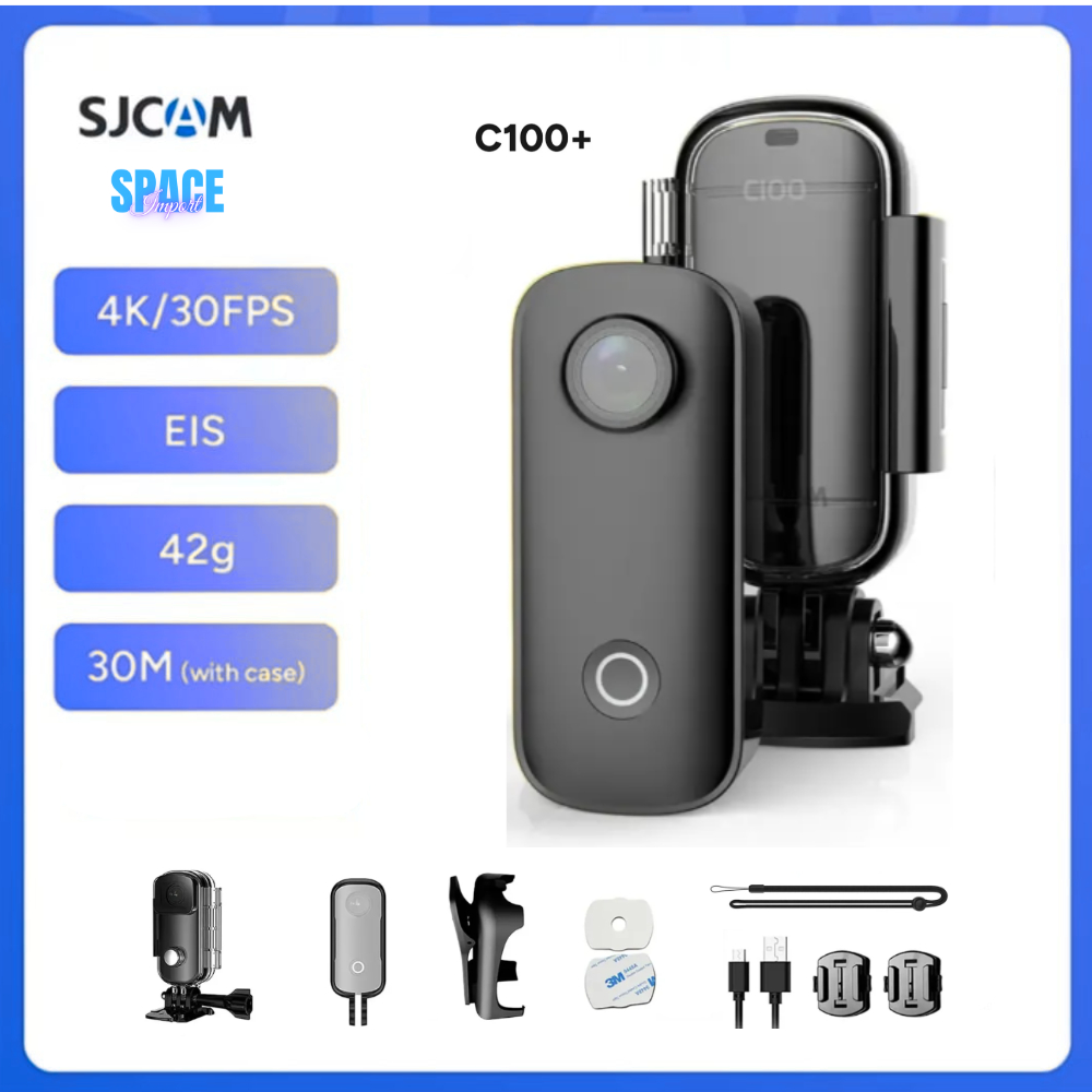 SJCAM C100+ Plus Câmera De Ação Impermeável, Movimento e Filmagens 4K, 2.4G Wi-Fi, C100 Plus