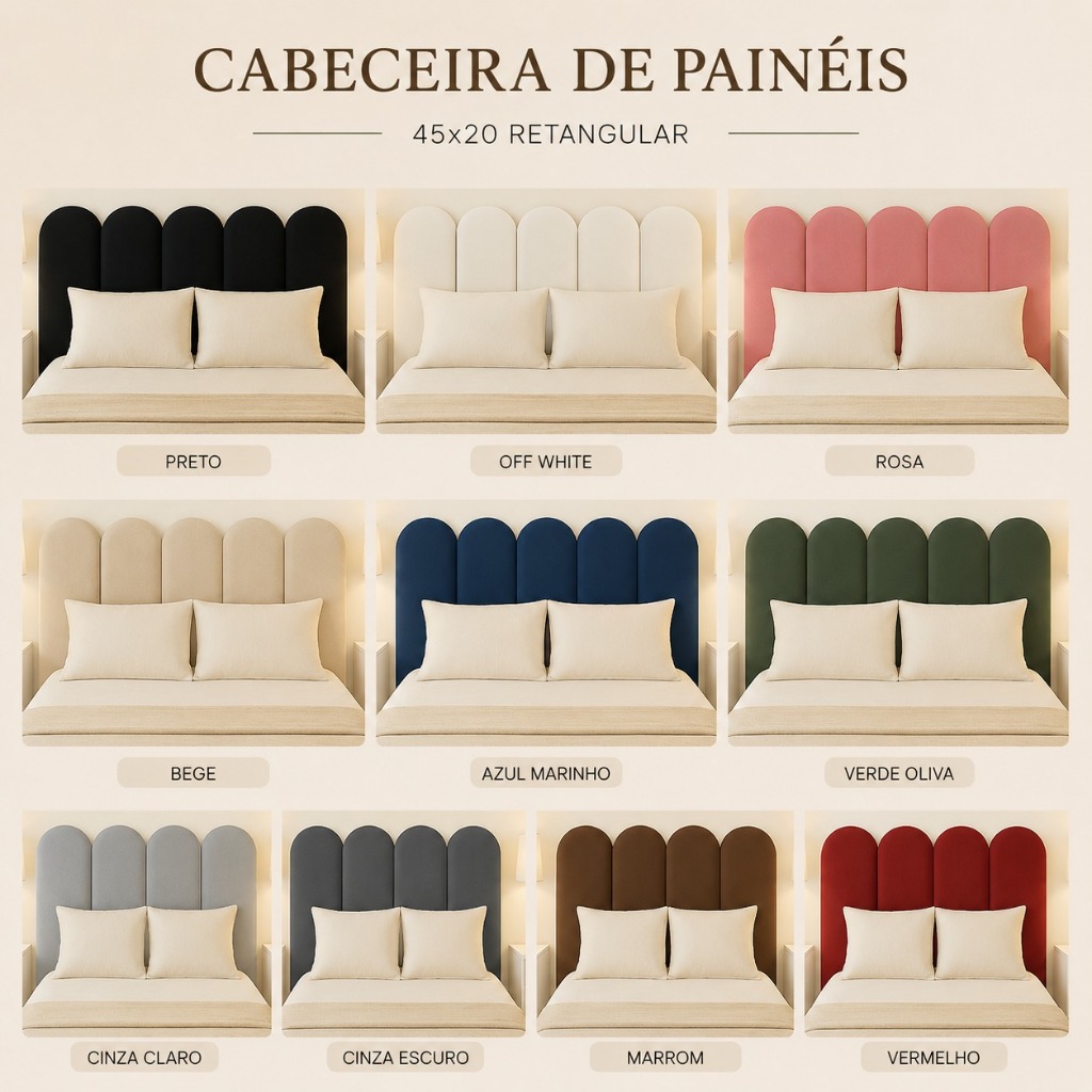 envios full cabeceira modulada estofada para cama box modelo nuvem 45x20cm - varios tamanhos
