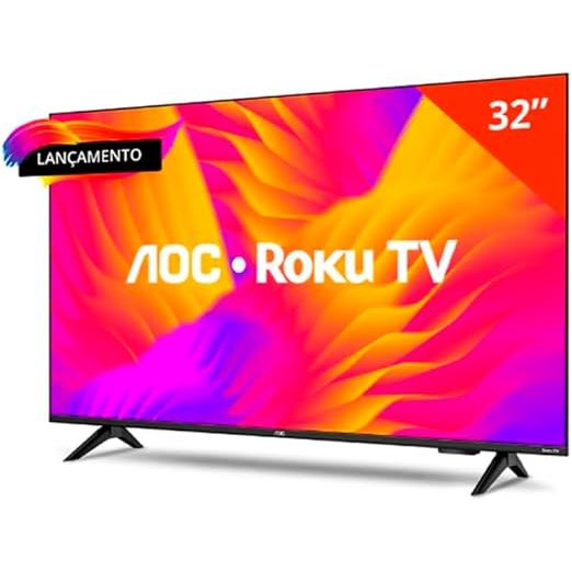 Smart TV 32" HD AOC 32S5155/78G Roku TV Wi-Fi