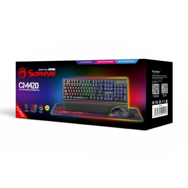 Kit Gamer CM-420 Gamer USB PC Notebook Alta Performance Teclado Mouse e Mousepad