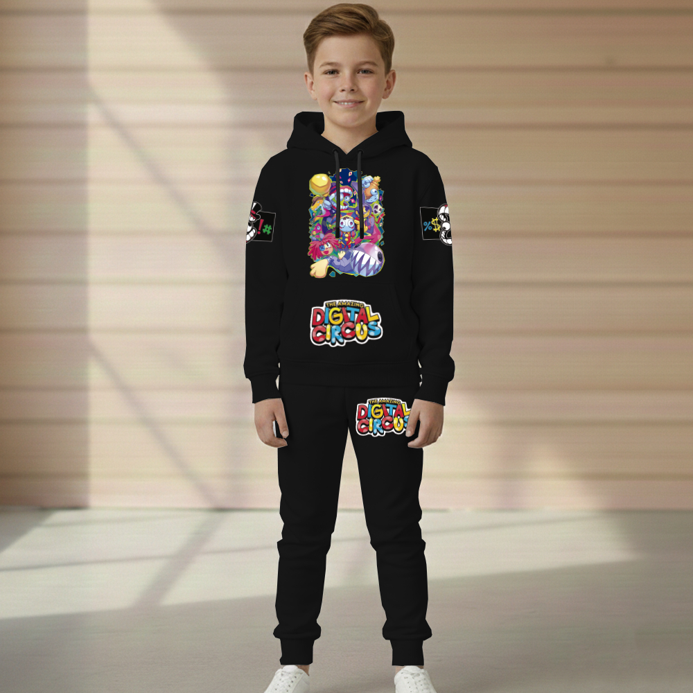 Conjunto Moletom Circo Digital Infantil Blusa Canguru e Calça Flanelado Do Tamanho 2 ao 16