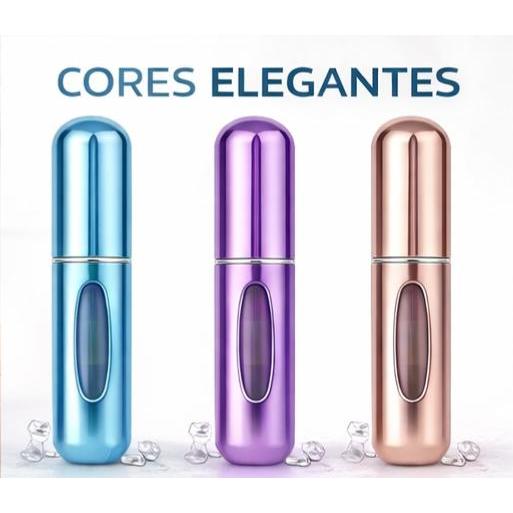 Kit com 3 Frasco Perfume Portátil 5ml Recarregável Spray Frasco Viagem Bolsa Alumínio, Borrifador Spray Preto/Rosa/Cinza — imagem 2 de 2