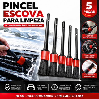 5 Peças/Conjunto Pincéis Escova Limpeza Multifuncional Rodas Automóveis Leve Interior Ext…