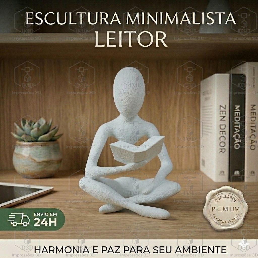 Escultura Minimalista Celestial Leitor – Decoração Moderna para Casa e Escritório -decoração sala