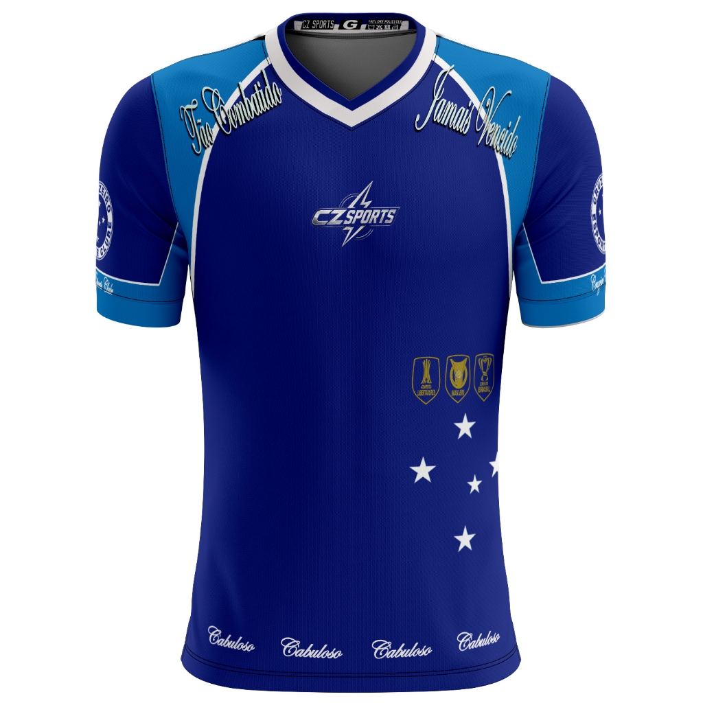 camisa futebol cabuloso azul esportiva dry fit camiseta masculina time treino corrida anti suor leve
