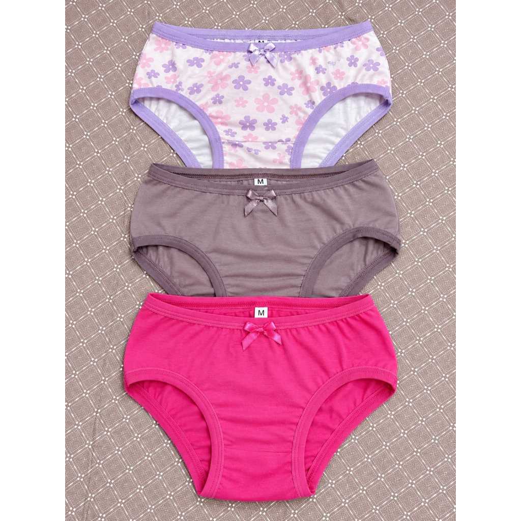 Kit 3 Calcinhas Infantil Moda Intima Feminina Algodão Antialérgico