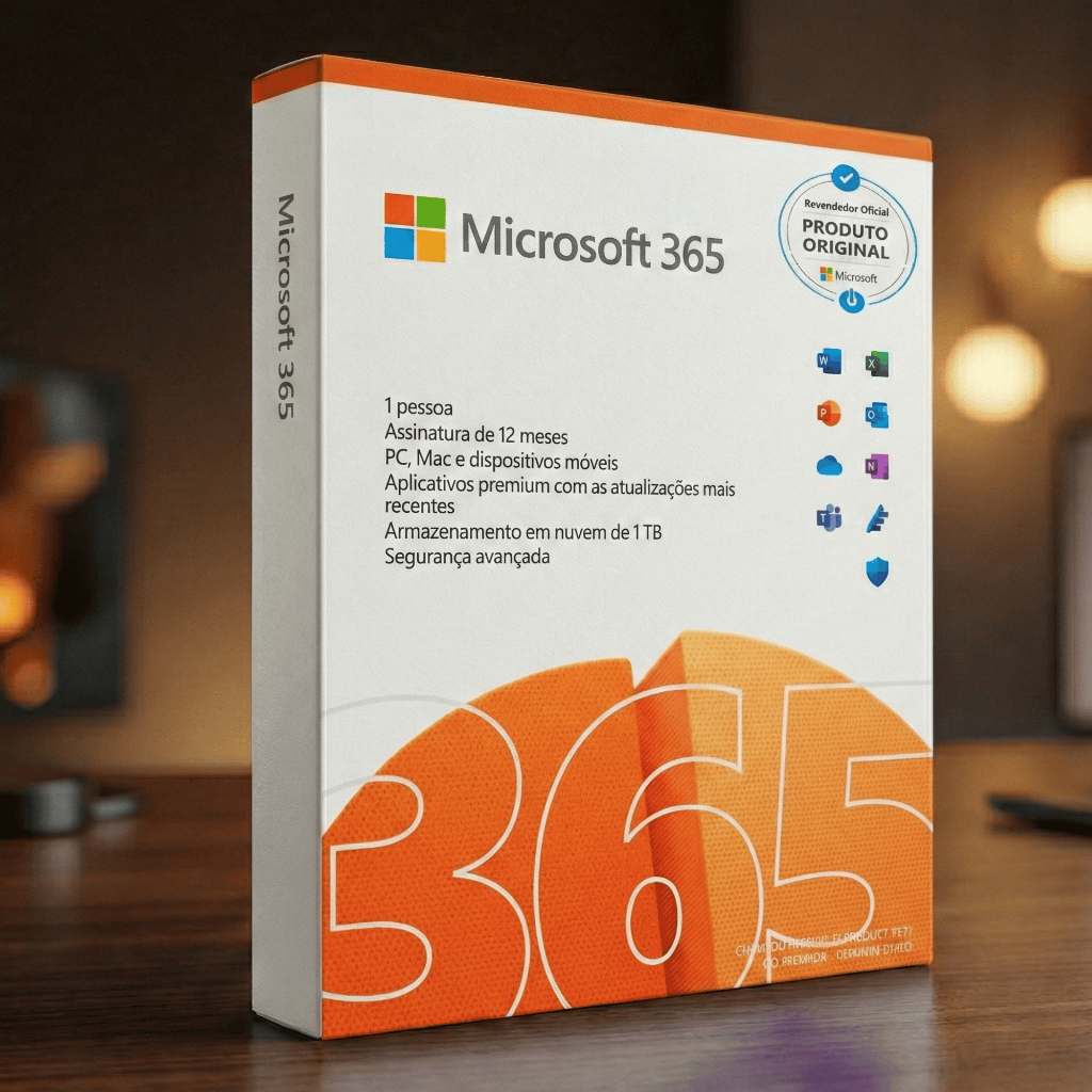 Microsoft Office 365 - 1TB Onedrive com todos os Apps - Original com NF