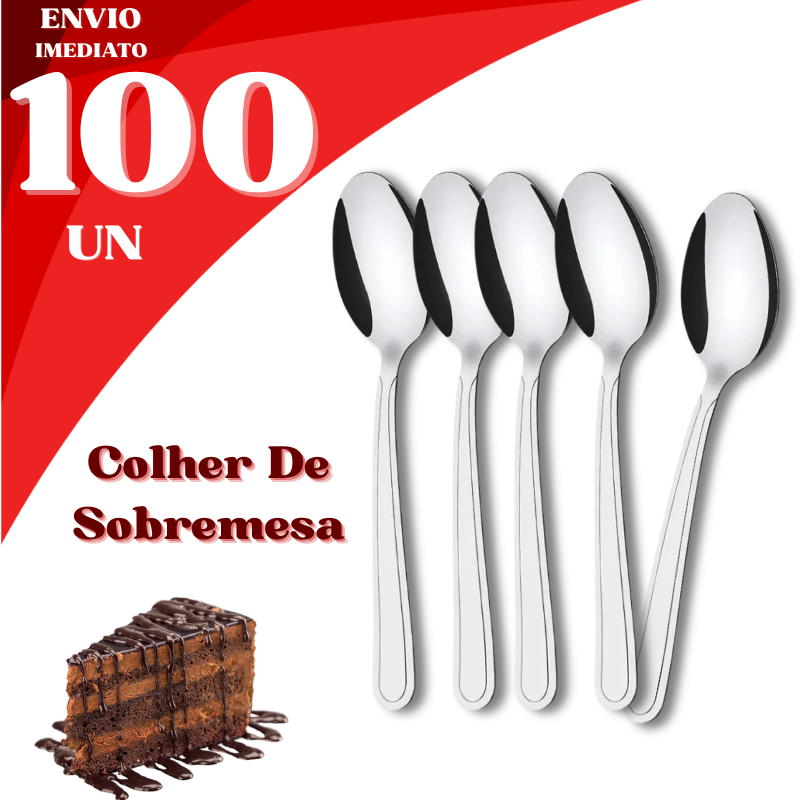 Colheres Sobremesa Inox Doce Ovo de Colher Cafeteria Confeitaria Buffet Restaurante