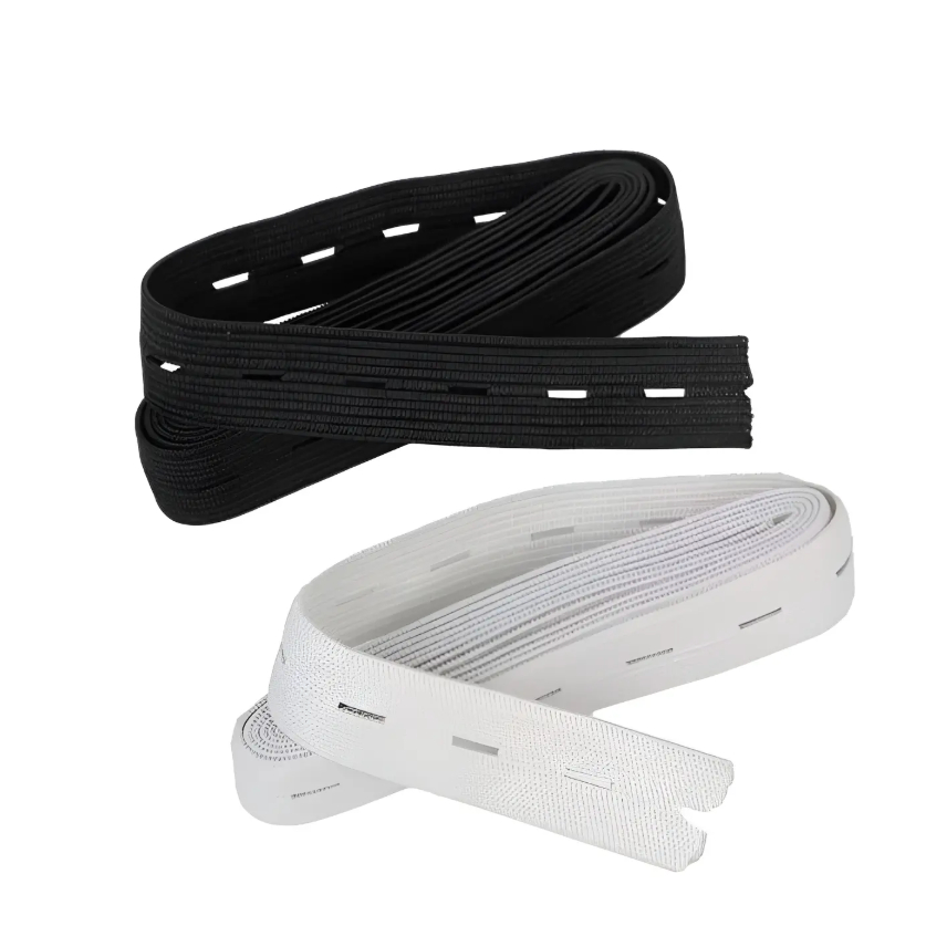 Detalhes do elastico caseado branco ou preto largura 18mm - 5 metros ou 10 metros