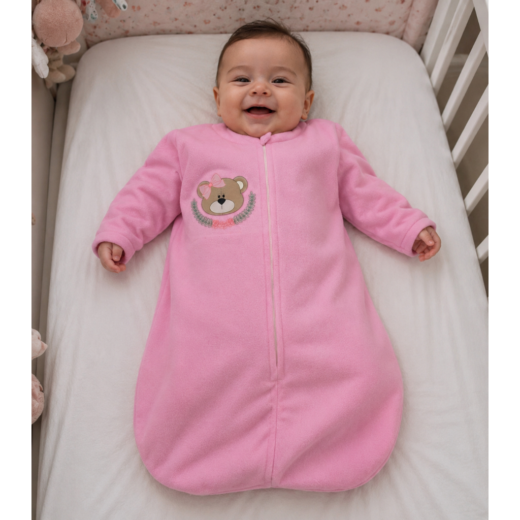 Saco de Dormir Casulo com Ziper para Bebê Menina ou Menino Enxoval Pijama
