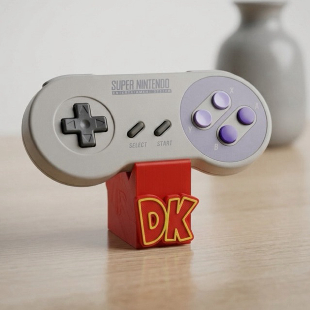 Suporte de Controle SNES (Super Nintendo) - Edição Donkey Kong DK - Impressão 3D Premium