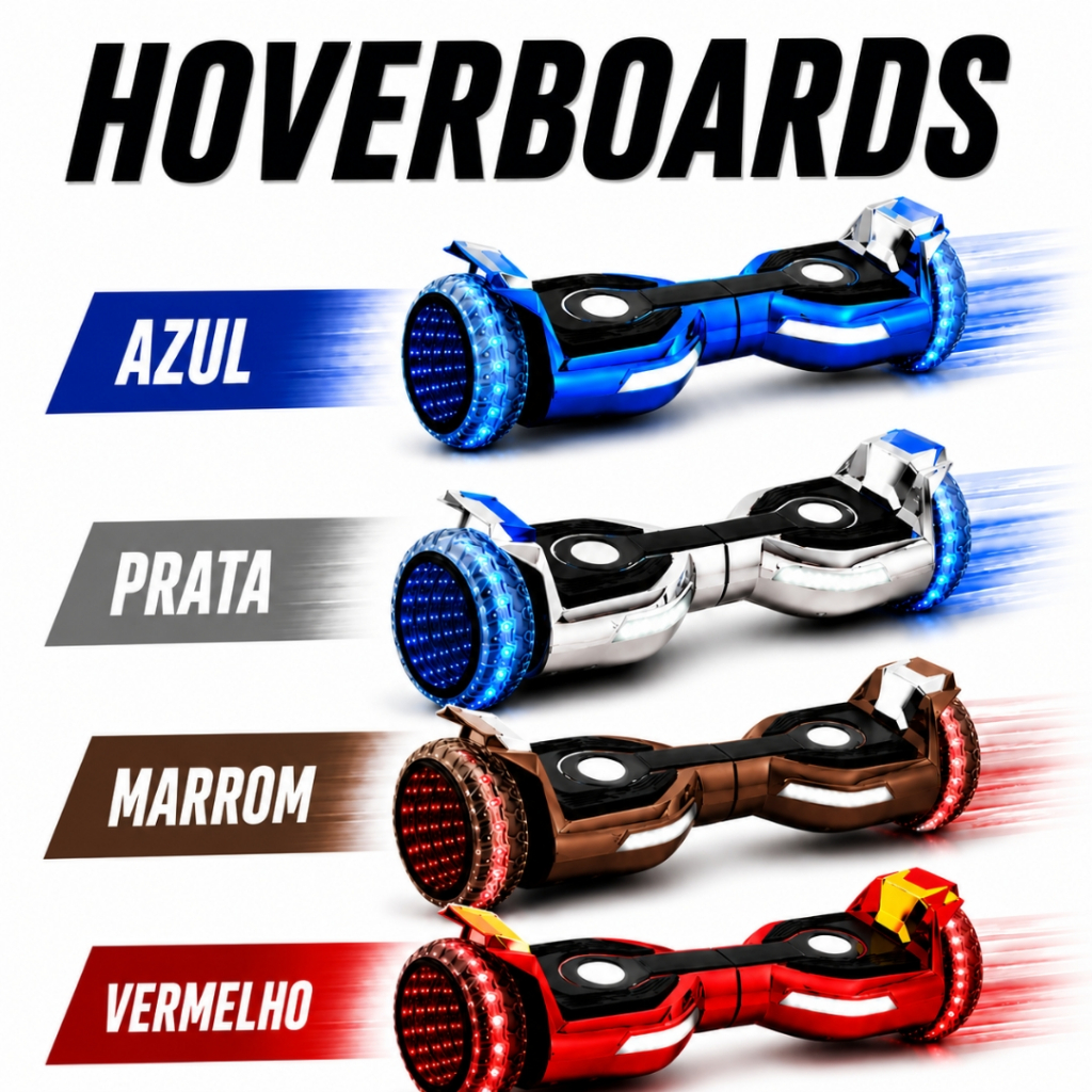 Hoverboard Elétrico Baka Sport Bluetooth D44 6.5' Bateria 4400mAh C/ LED Certificado UL Caixa de Som