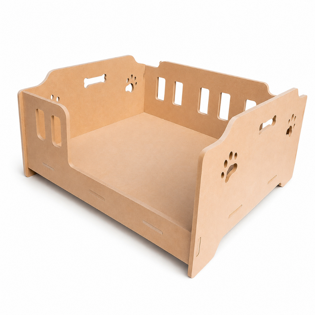 Caminha Pet Estilo Berço em Madeira para Cachorro ou Gato com Encaixe Fácil Sem Parafuso Design Decorativo