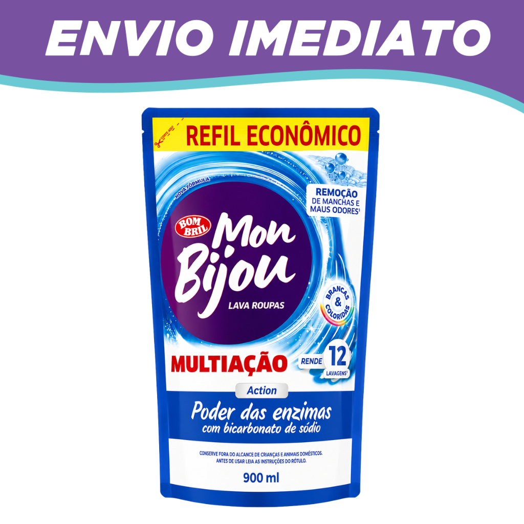 Sabão Lava Roupas Líquido Mon Bijou Multiação Action 900ml