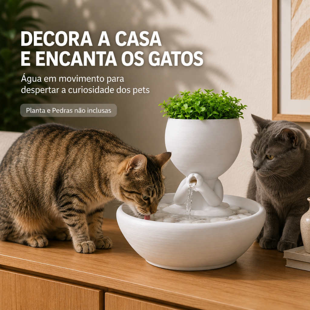 Imagem BEBEDOURO PARA GATOS FONTE DE ÁGUA ZEN BIVOLT CASCATA DECORATIVA