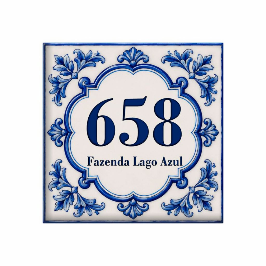 Azulejo Número de Casa Personalizado e Nome da Rua e Número Placa para Muro Número Residencial 18