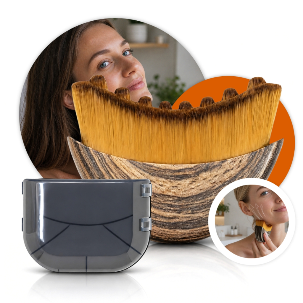Escova De Massagem De Drenagem Linfática Ergonômica Macia Contorno Facial E Mandíbula Lifting Reduz Inchaço