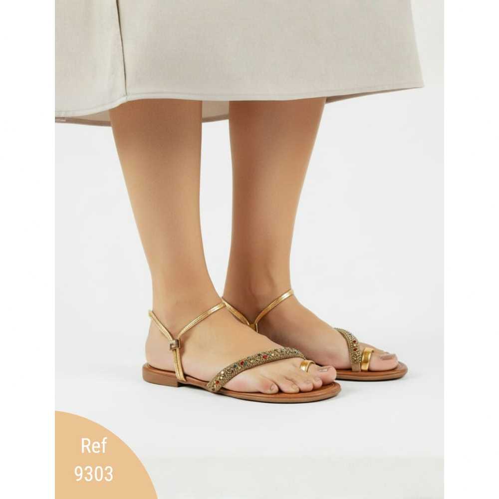 Rasteira Feminina Sandalia Rasteirinha Strass Colorido Sola Cravinho Tira Confortável Casual