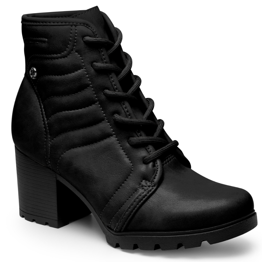 Bota Dakota lanncamento Coturno Salto Médio Bloco Cano Curto 2026 Original Perfeita Com Cadarço