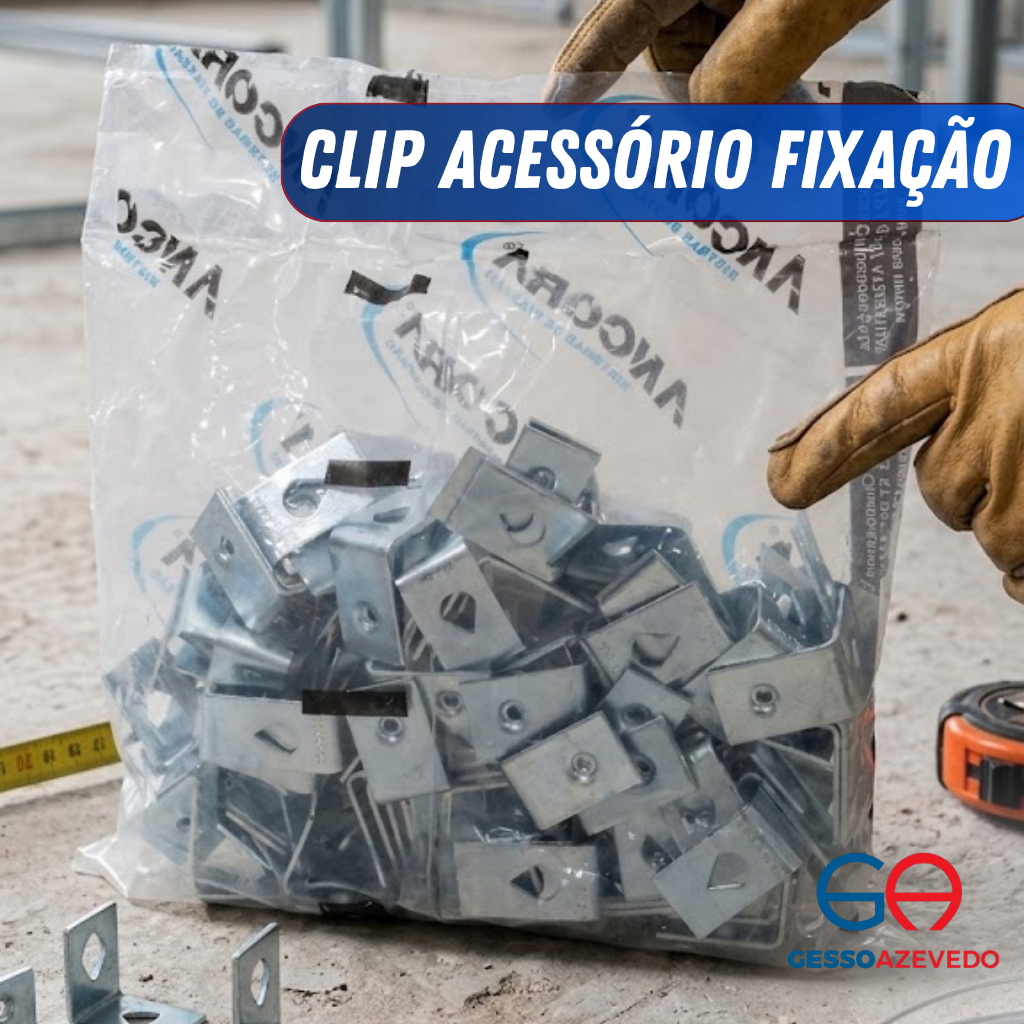 CLIP FIXAÇÃO FGA850N ÂNCORA C/100 UNIDADES | Acessório para Fixação a Gás Drywall e Steel Frame