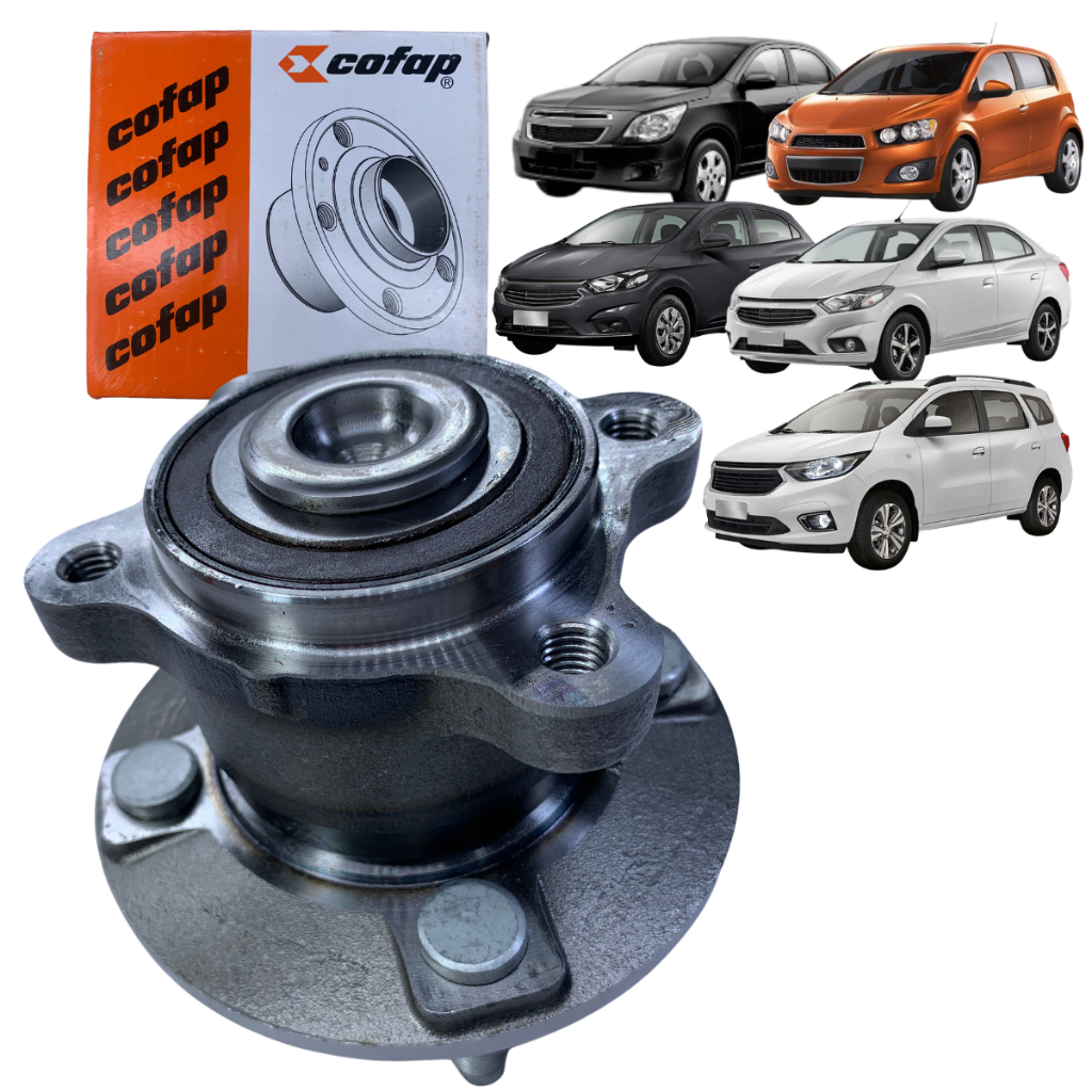 Cubo Roda Traseiro Cofap Original Cobalt 1.4/8 Onix 1.0/4 Spin1.8 Prisma 1.0/4 Sonic 1.6 2012 a 2018
