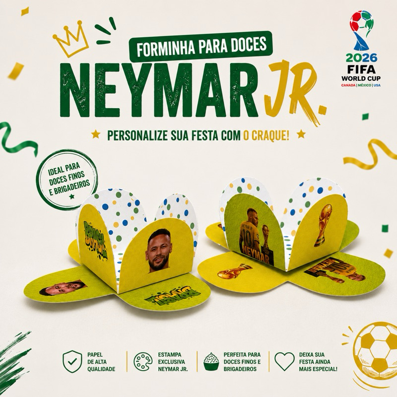 Forminhas para Doces Neymar Copa do Mundo 2026 Festa