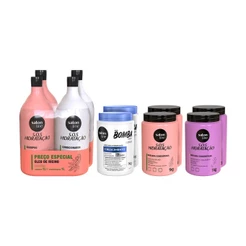 Kit Duplinha Cronograma Capilar + Shampoo e Condicionador Turbinado 1L Salon Line