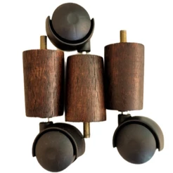 Pés de madeira para cama box com rodinha cor THABACO cama solteiro casal queem e king