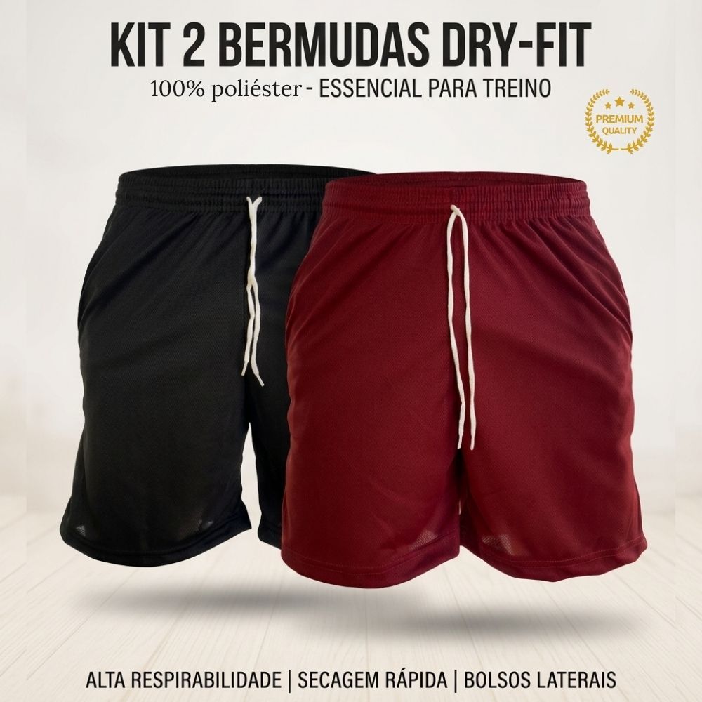 Kit 2 bermudas lisa masculina com bolsos short de futebol academia casual calção treino dry fit