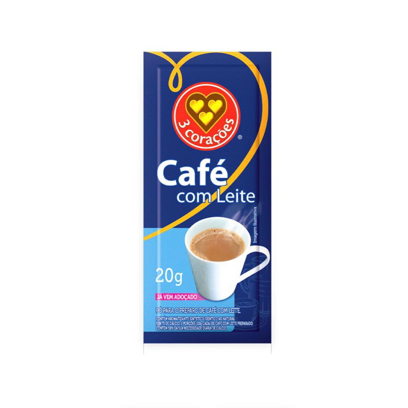 Sachê 3 corações Café com Leite 10x20g