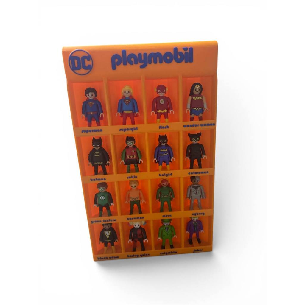 Playmobil DC - Expositor Estante Stand para Miniaturas - Kinder Ovo - Impressão 3D
