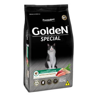 GOLDEN SPECIAL GATOS ADULTOS CASTRADOS CARNE E FRANGO 10,1KG