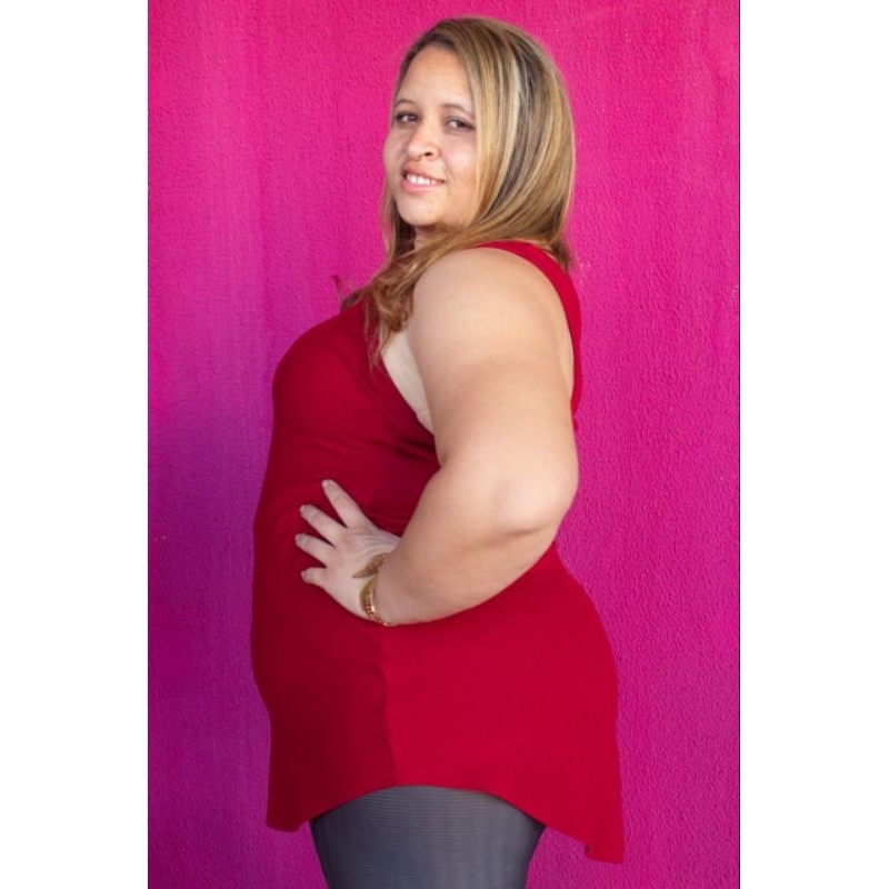Regata Longline Feminina Plus Size Tapa Bumbum Academia Fitness Treino Caminhada Viscolycra Confortável até G2
