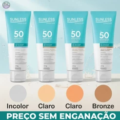 PROTETOR SOLAR FACIAL SUNLESS FPS50 60G (ESCOLHA O SEU)