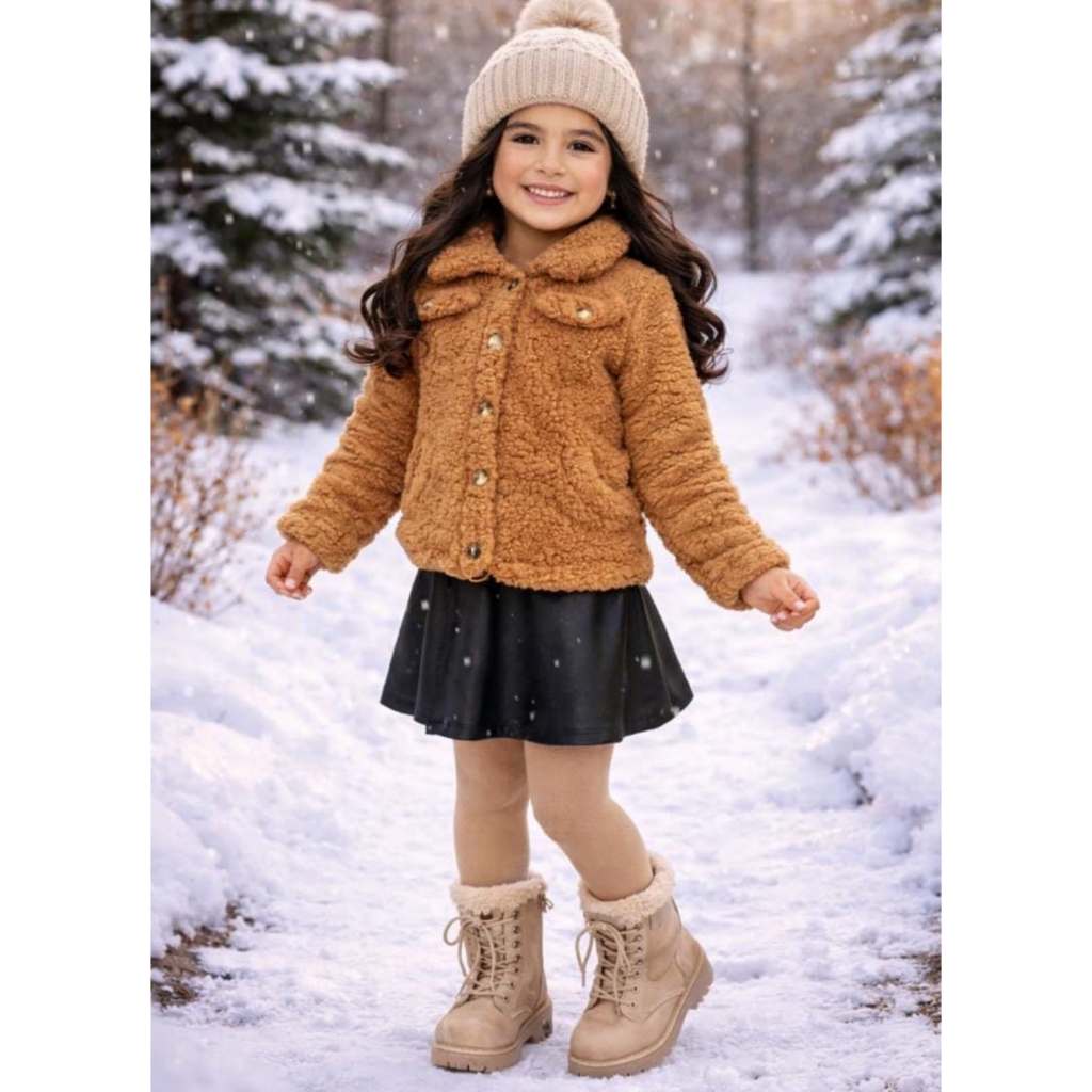 Casaco Agasalho Infantil Menina Peluciado Blusa  Teddy Frio