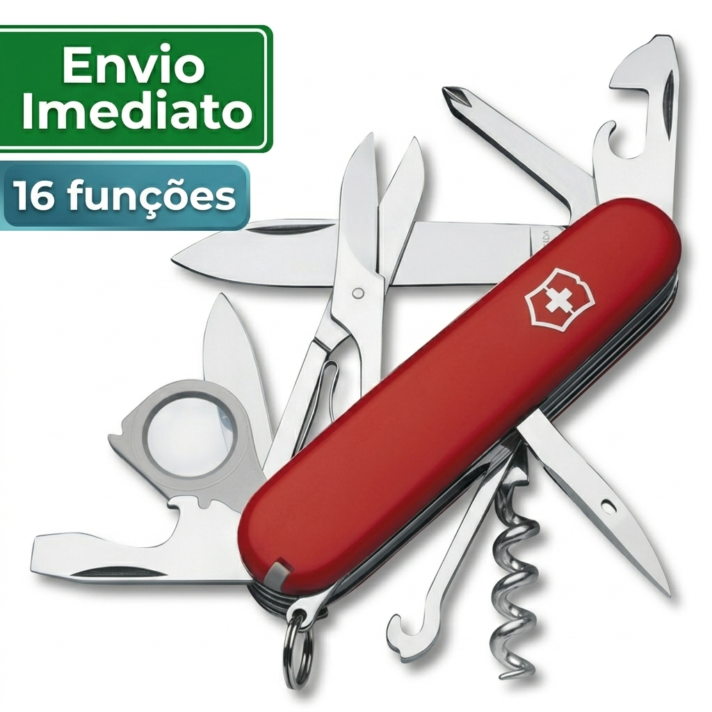 Canivete Suíço VICTORINOX Explorer 16 Funções Vermelho – Original Importado – Garantia Vitalícia