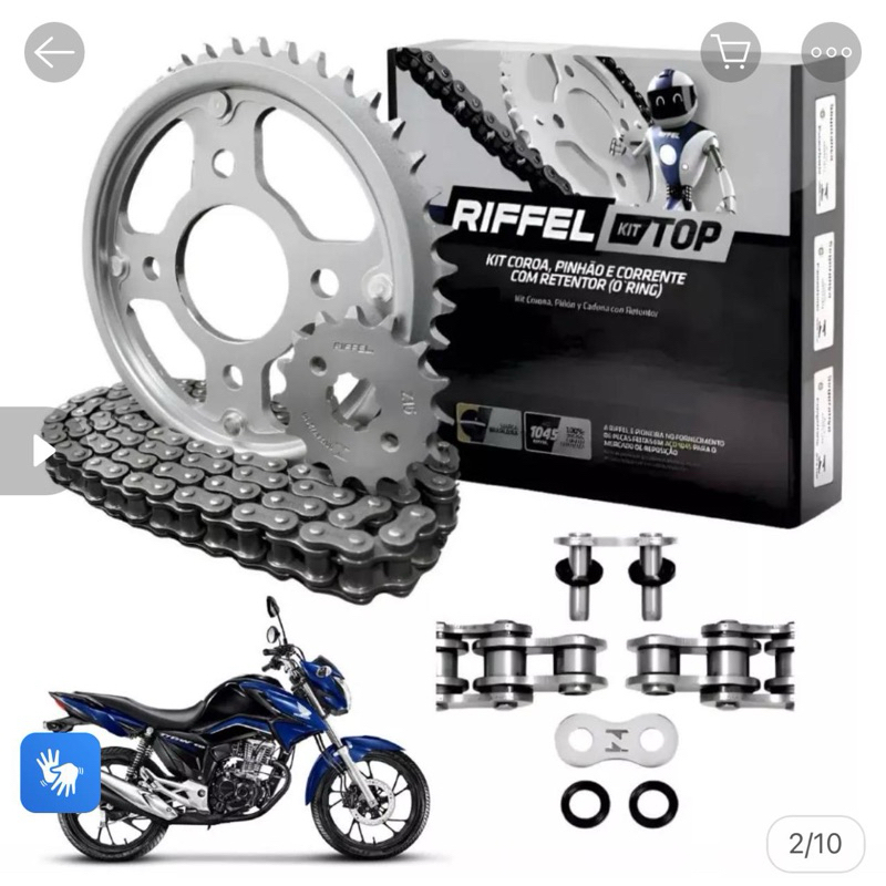 Kit Relação Transmissão Tração Honda CG TITAN FAN 160 Riffel Com Retentor