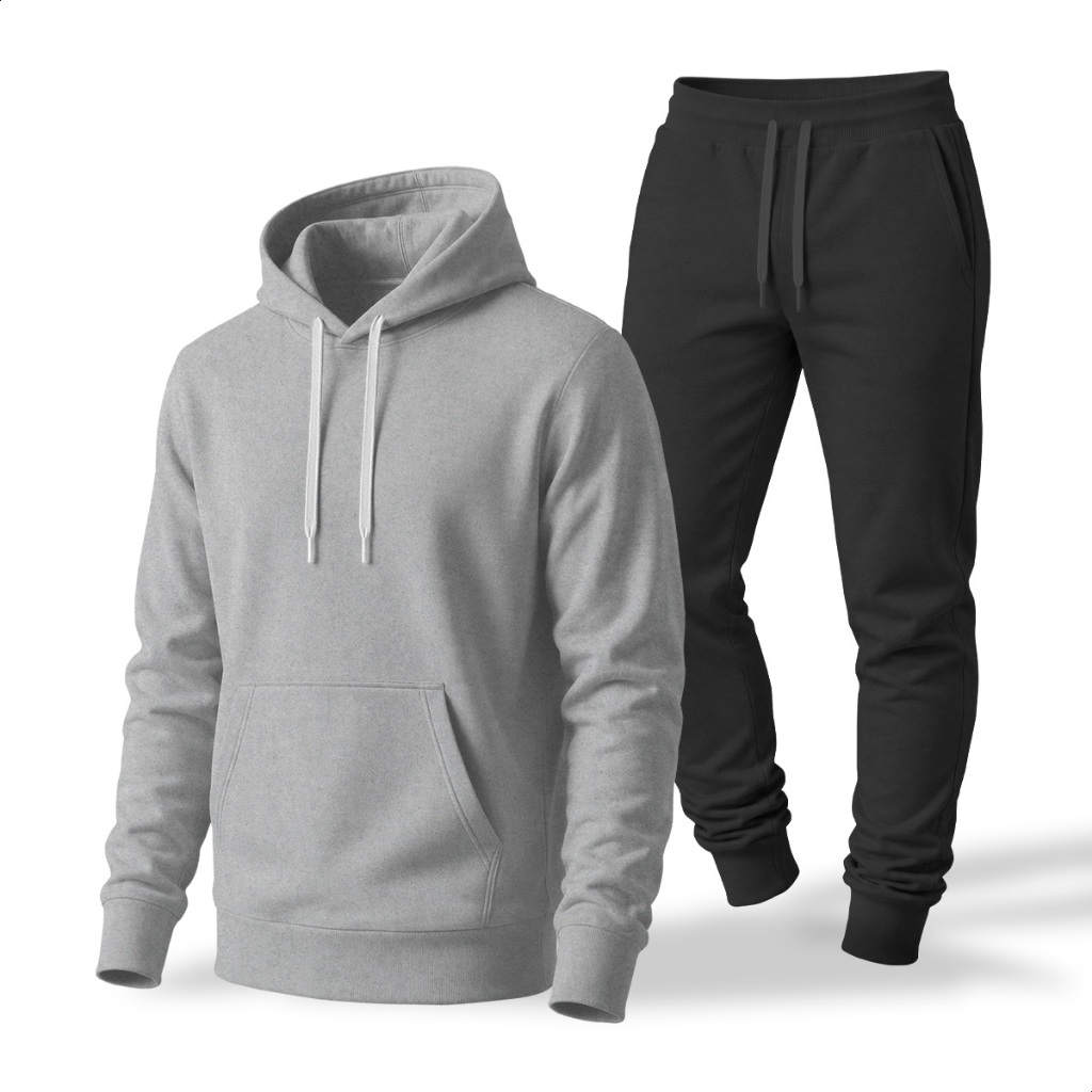 Conjunto Moletom+Calça Preta Plus Size Unissex Masculino E Feminino Versátil Casual
