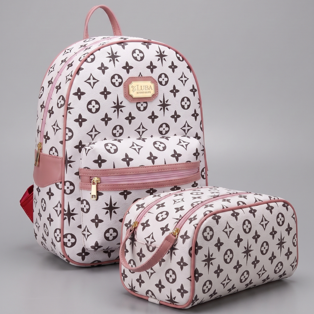 Kit Mochila Feminina + Necessaire Estampa mochila para o dia a dia